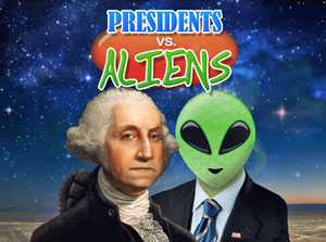 " The game has an educational component and an entertainment component, but they’re totally separate. You’re asked a question about a president, and if you’re correct you fling the president at the alien and possibly knock them down. So the education and the entertainment are completely isolated from each other."