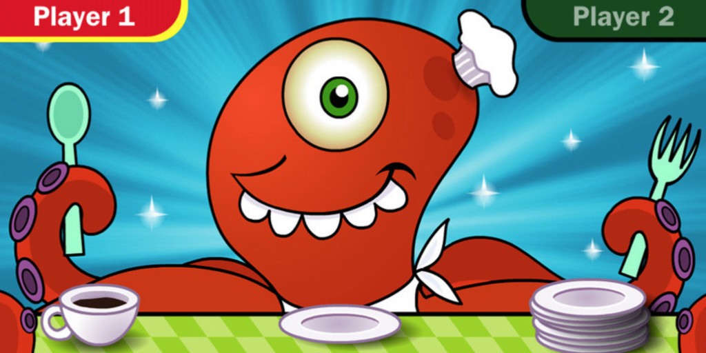 Everyday Mathematics Monster Squeeze is a two-player game aimed at engaging younger kids about math.